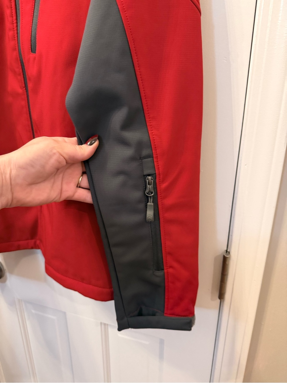 Free Country SoftShell Red & Grey Jacket Coat - Picture 3 of 9